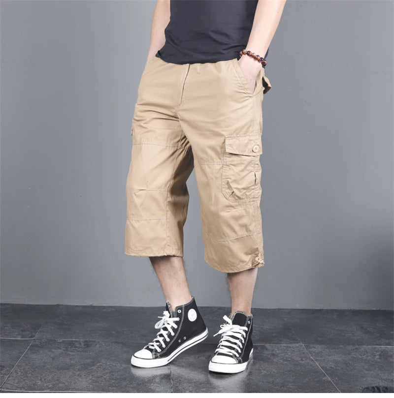 DOUSE Men's Multi-Pocket Cargo Shorts – Military Tactical Cotton Capri Pants