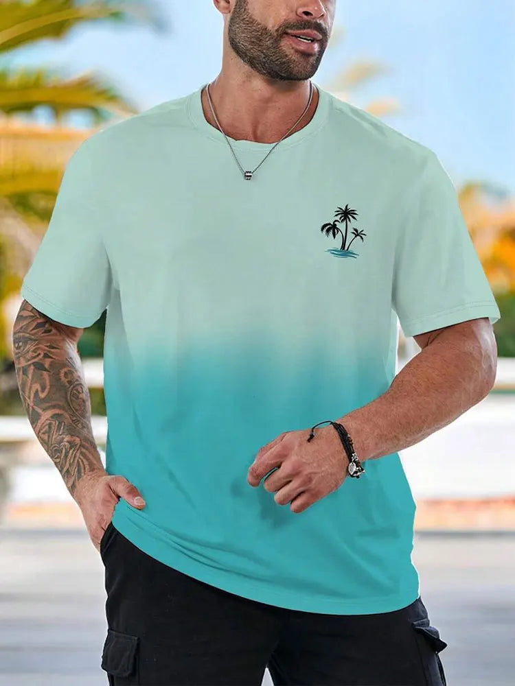 Men's Hawaiian 3D Print Beach T-Shirt