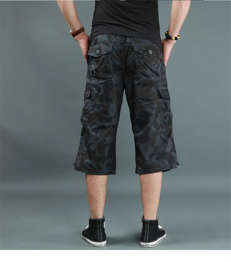 DOUSE Men's Multi-Pocket Cargo Shorts – Military Tactical Cotton Capri Pants
