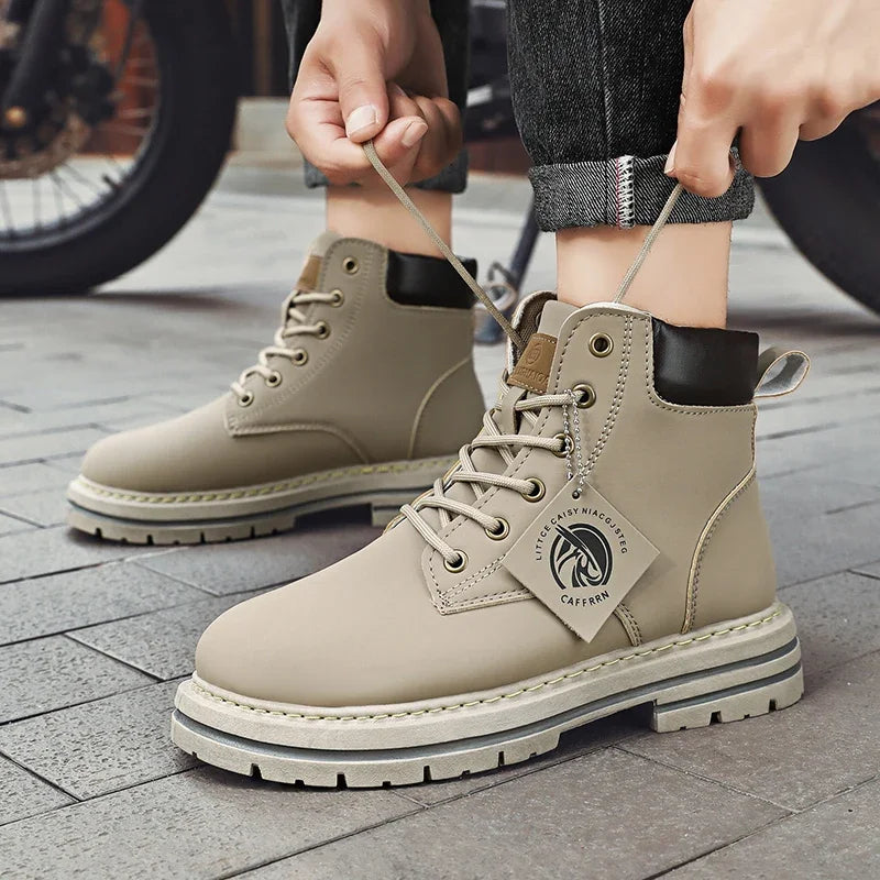 Men's Lace-Up High-Top Ankle Boots