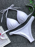 Women's Push-Up Halter Bra Cup Bikini Set
