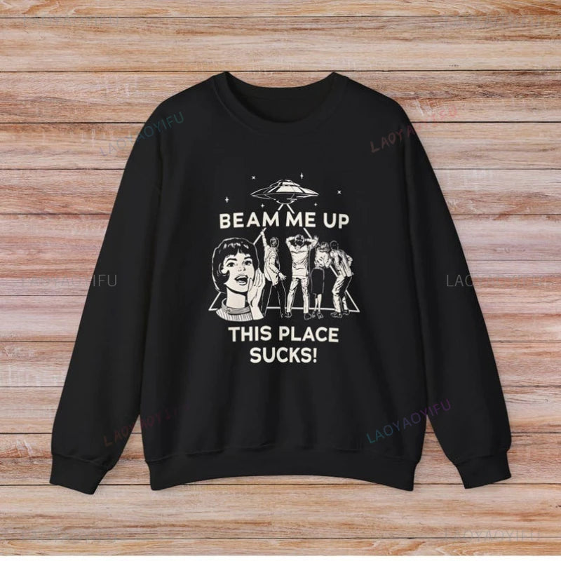 UFO Alien Retro Graphic Hoodie Sweatshirt