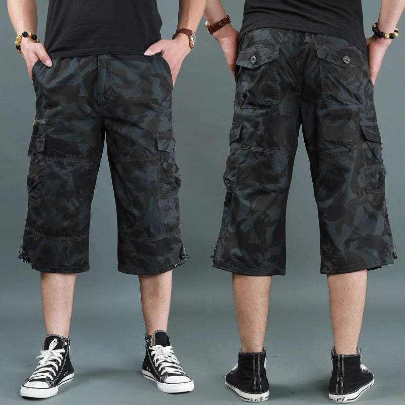 DOUSE Men's Multi-Pocket Cargo Shorts – Military Tactical Cotton Capri Pants