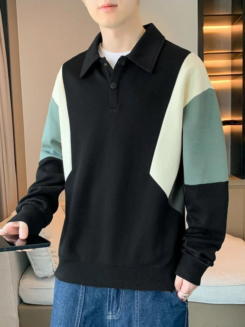 Men's Oversized Polo Sweatshirt