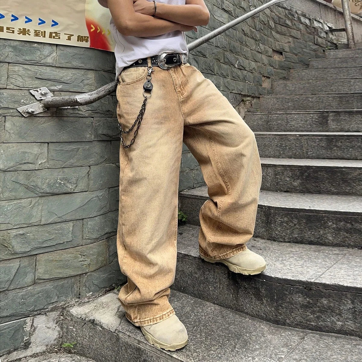 Men's Y2K Baggy Wide-Leg Denim Jeans
