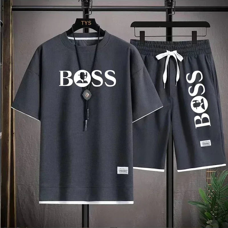Men's Breathable T-Shirt & Shorts Sports Set
