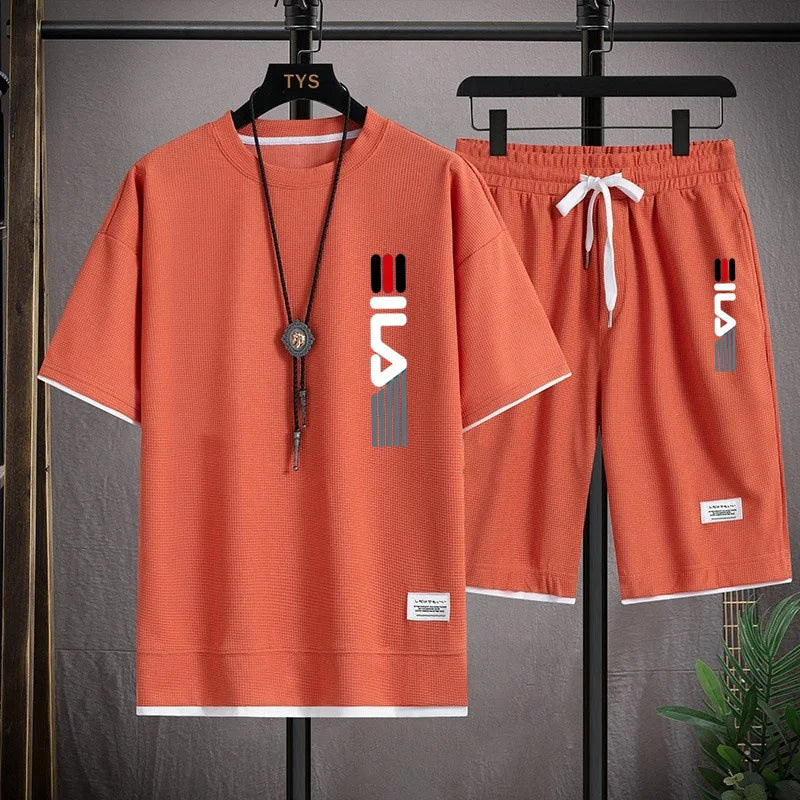 Men's Hooded T-Shirt & Shorts Casual Set