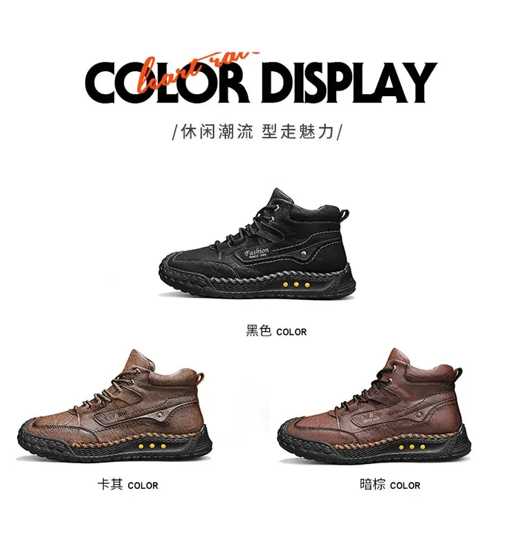 Men's Retro Lace-Up Casual Boots