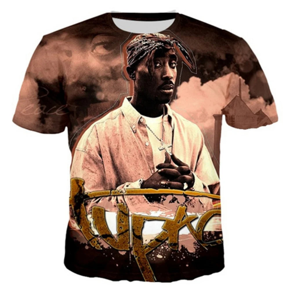 Men's 2Pac Hip-Hop Graphic T-Shirt