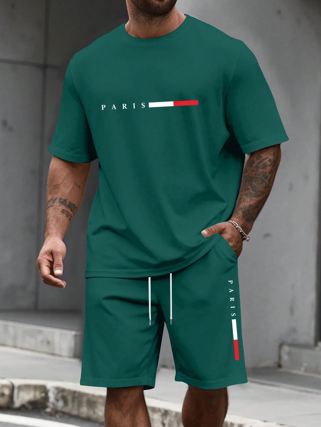 Men's O-Neck T-Shirt & Shorts Casual Set