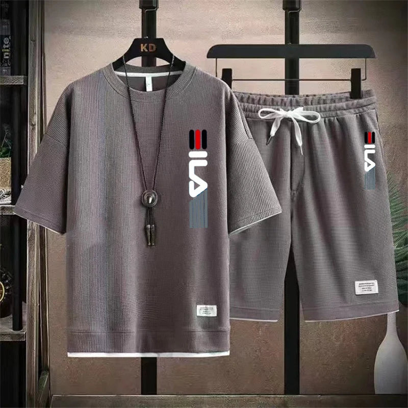 Men's Hooded T-Shirt & Shorts Casual Set