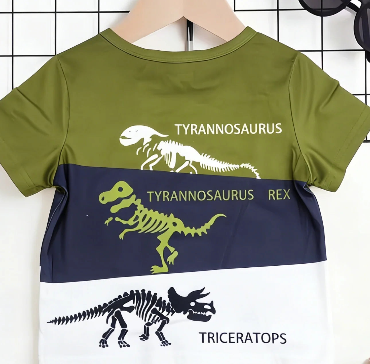 Boys' Dinosaur Skeleton Print T-Shirt & Shorts Set