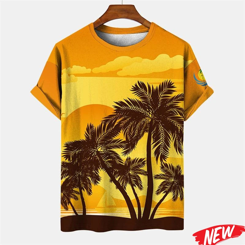 Men's Palm Tree Hawaiian Graphic T-Shirt
