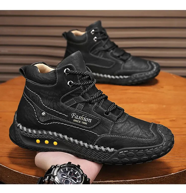 Men's Retro Lace-Up Casual Boots