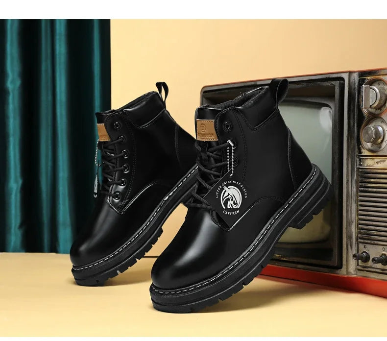 Men's Lace-Up High-Top Ankle Boots