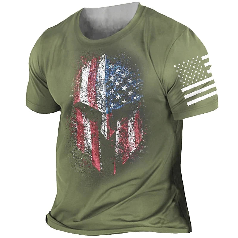 Men's Retro Sparta 3D Print Oversized T-Shirt