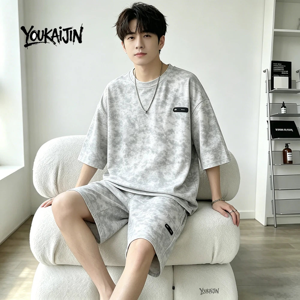 Men's Tie-Dye T-Shirt & Shorts Co-Ord Set