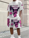 Men's 3D Riding Print T-Shirt & Shorts Set