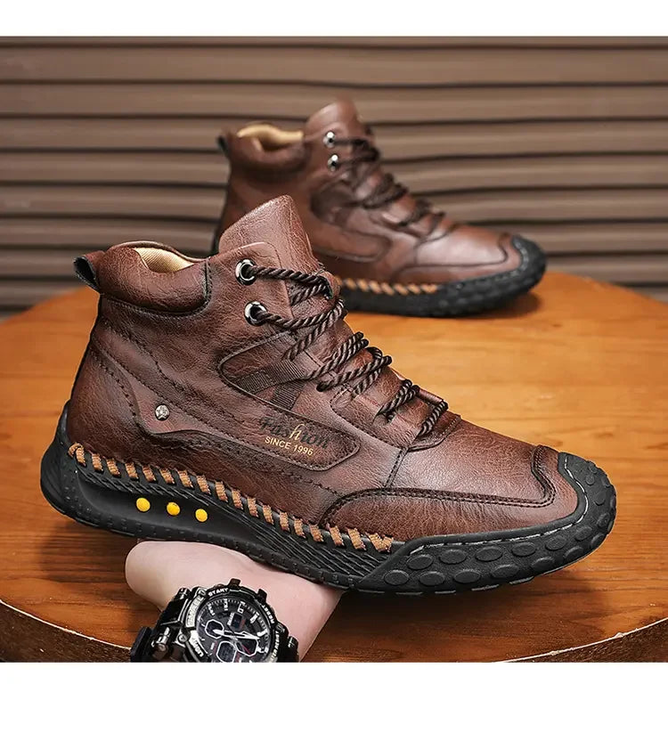 Men's Retro Lace-Up Casual Boots