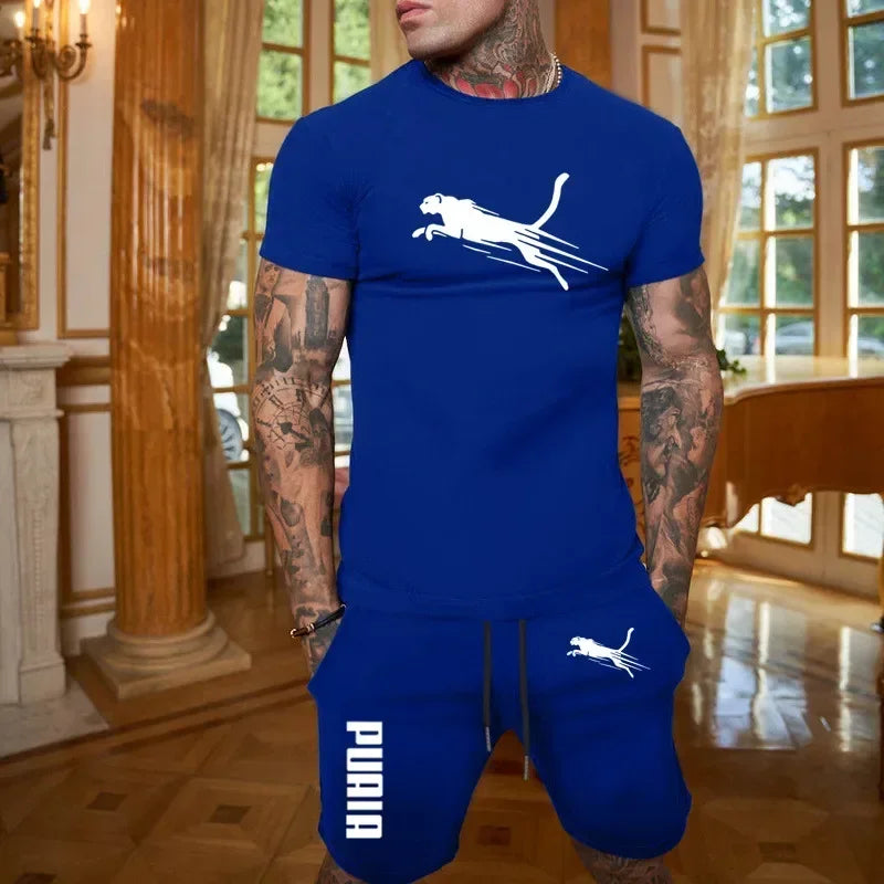Men's Breathable T-Shirt & Shorts Summer Set
