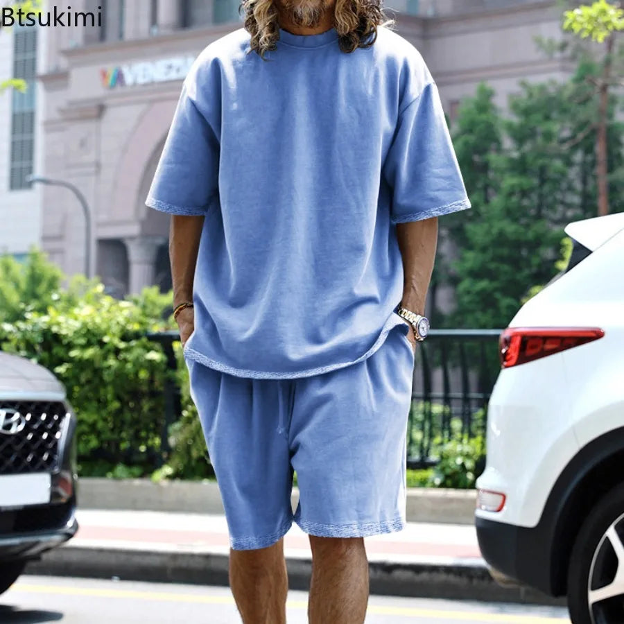 Men's Oversized Casual Sports T-Shirt & Shorts Set