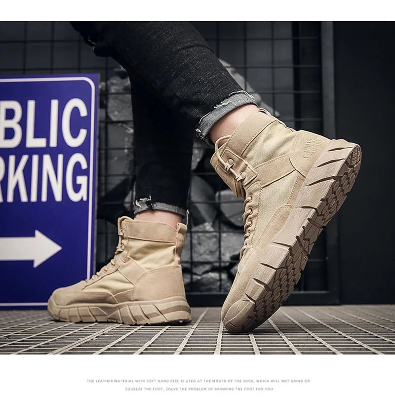 Men's Flat Sole Lace-Up Ankle Boots