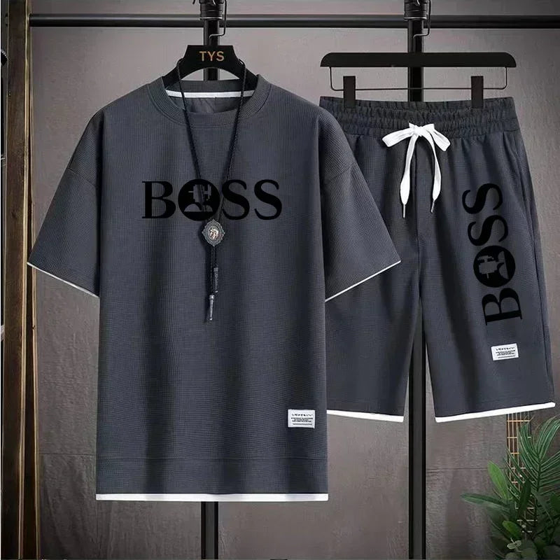 Men's Breathable T-Shirt & Shorts Sports Set