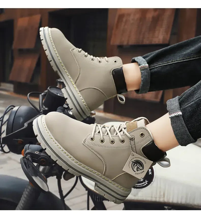 Men's Lace-Up High-Top Ankle Boots