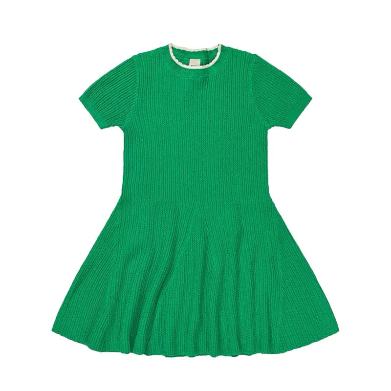 Girls' Colorful Knit Cardigan & Skirt Set