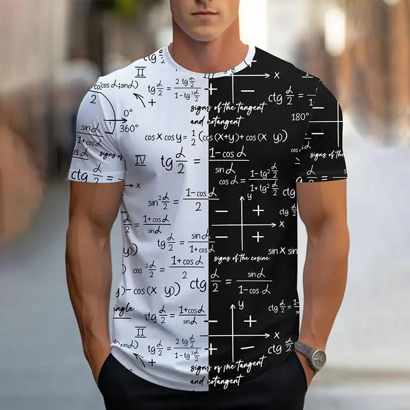 Men's Math Formula Print Graphic T-Shirt