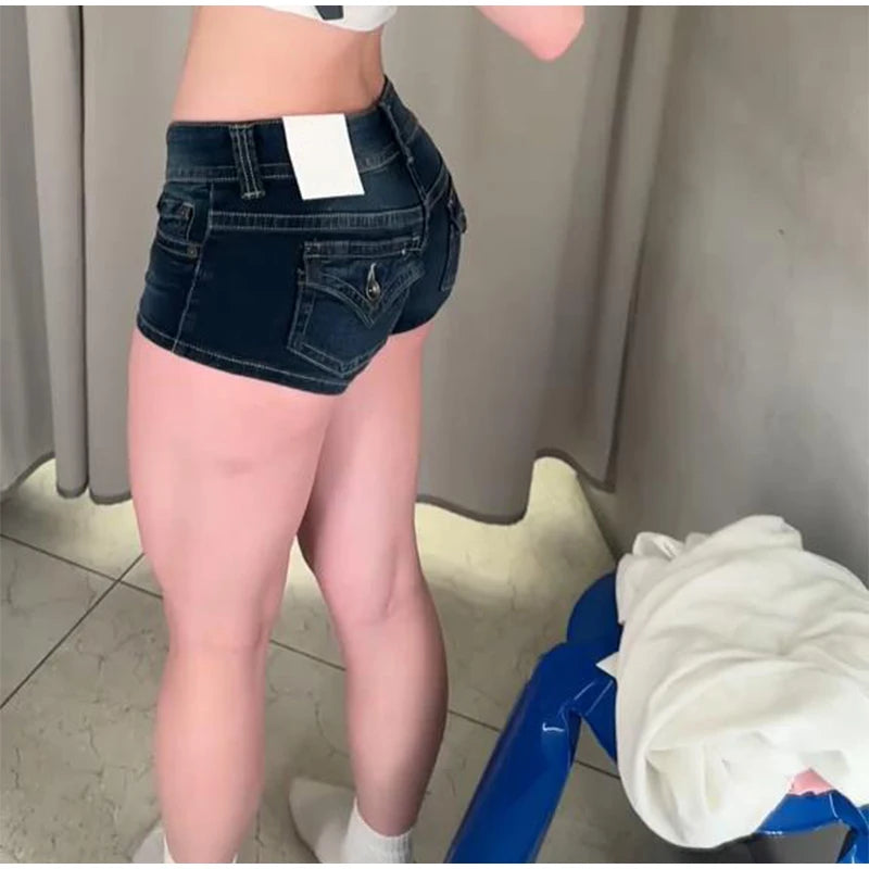 Women's Low-Waist Denim Mini Shorts