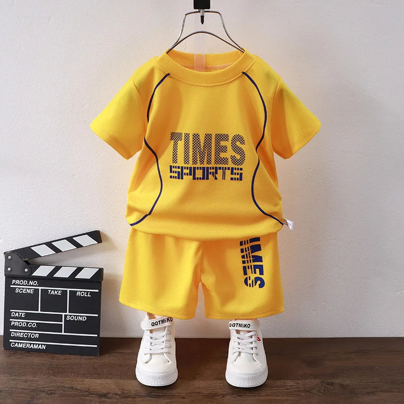 Boys' Korean Letter Print Sports Set
