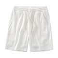 Men's Solid Waffle Drawstring Casual Shorts