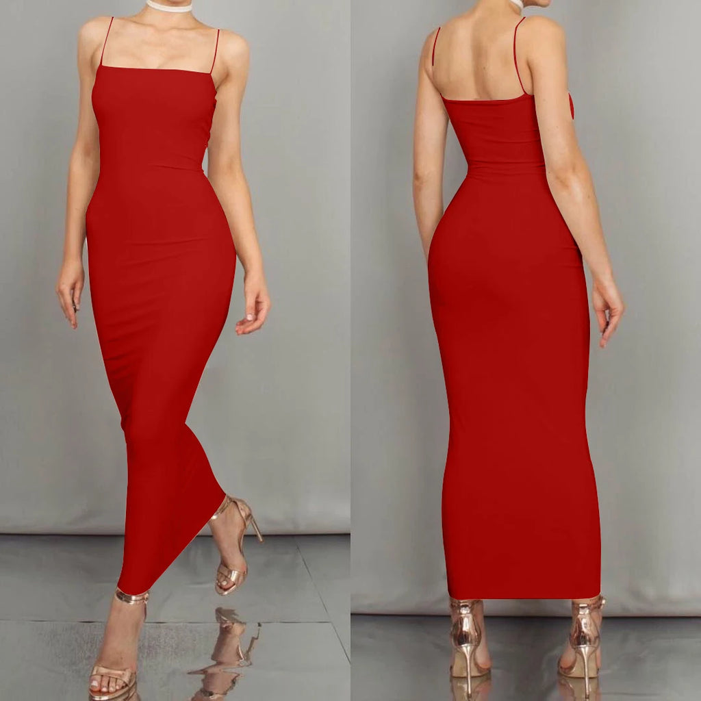 Women's Backless Sling Maxi Dress
