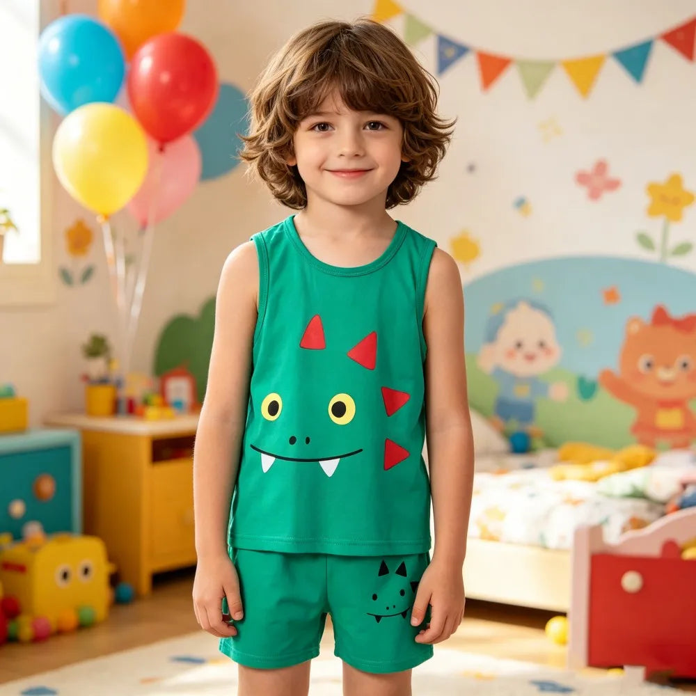 Kids' Vest & Shorts Summer Tank Set