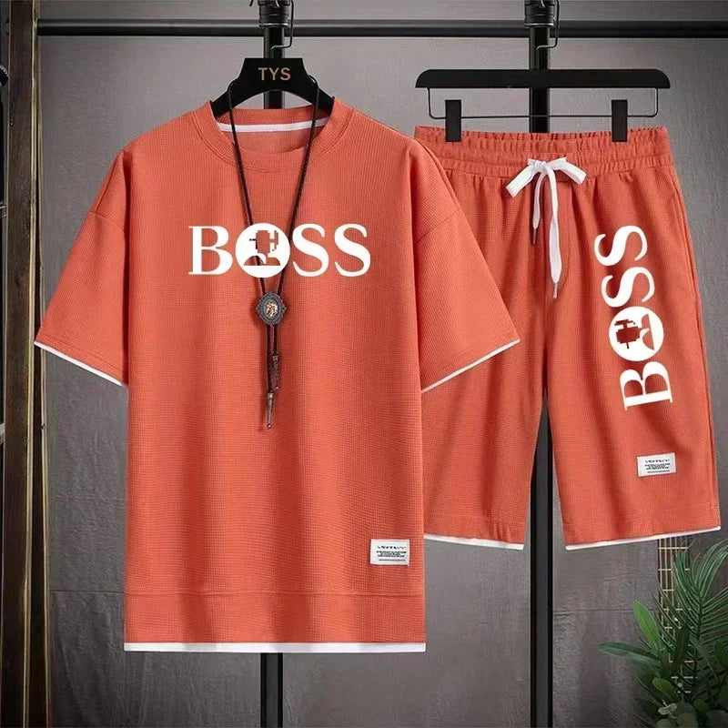 Men's Breathable T-Shirt & Shorts Sports Set