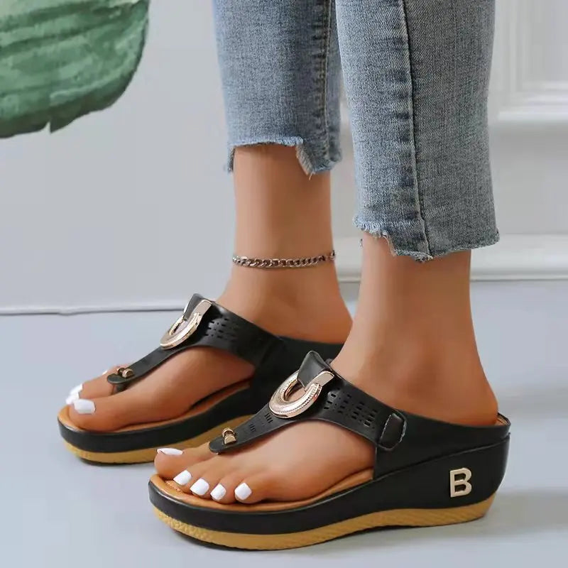 Women's Platform Wedge Flip-Flop Sandals