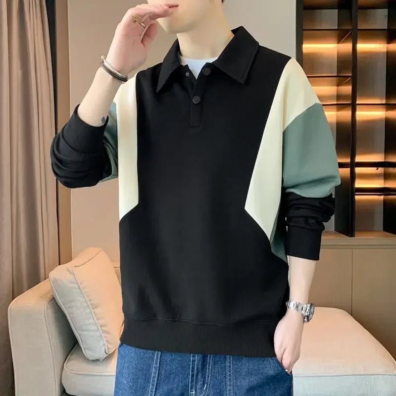 Men's Oversized Polo Sweatshirt