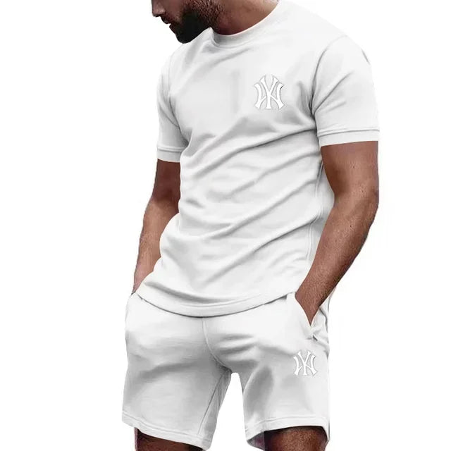 Men's Printed T-Shirt & Pants Sports Set