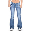 Women's Low-Rise Bell Bottom Flare Jeans