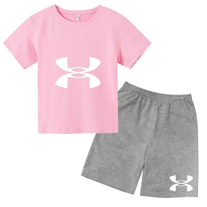 Boys' 3D Print T-Shirt & Shorts Sports Set