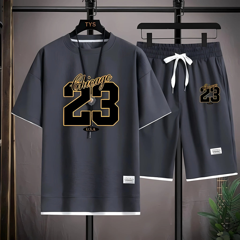 Men's 3D Digital Print T-Shirt & Shorts Set