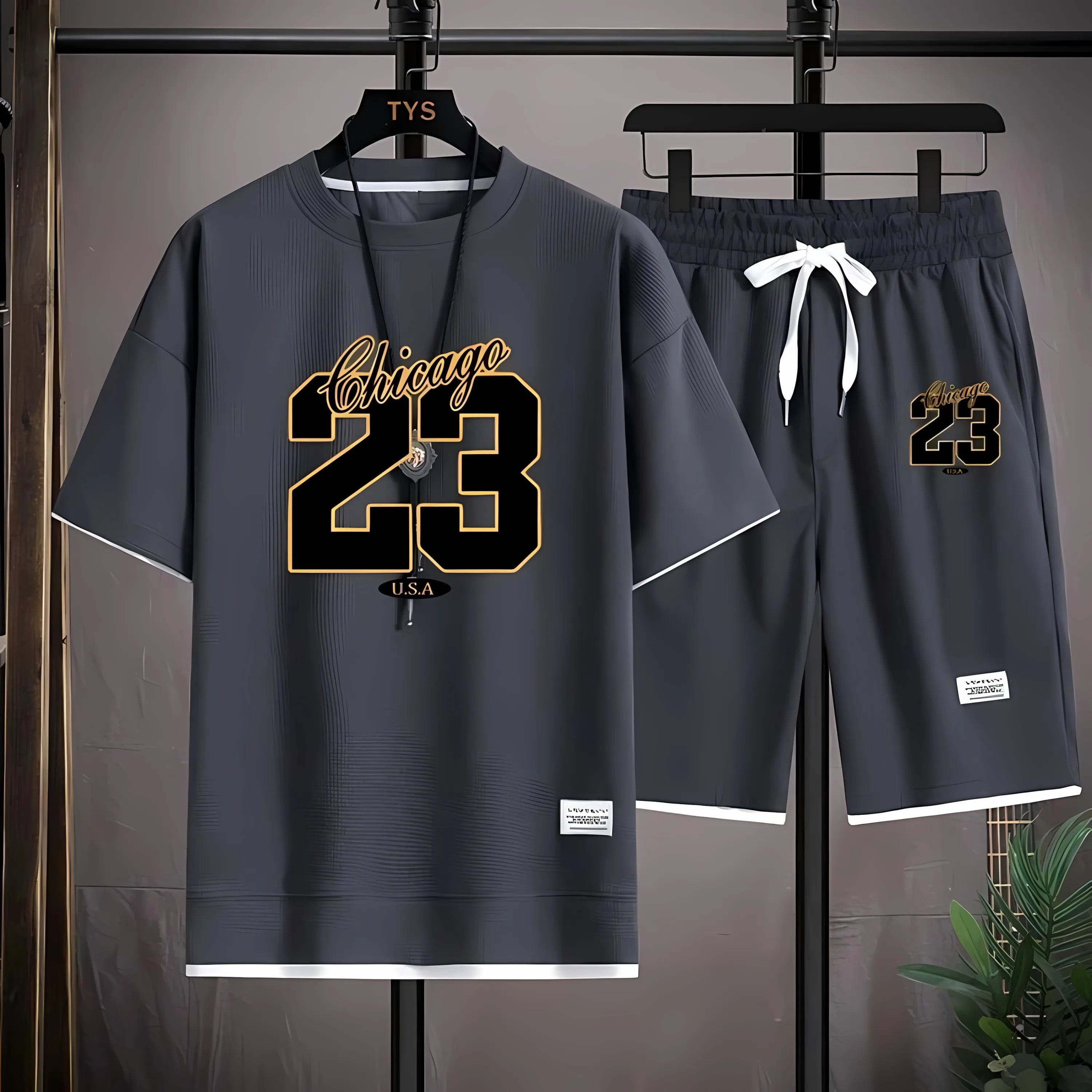 Men's 3D Digital Print T-Shirt & Shorts Set