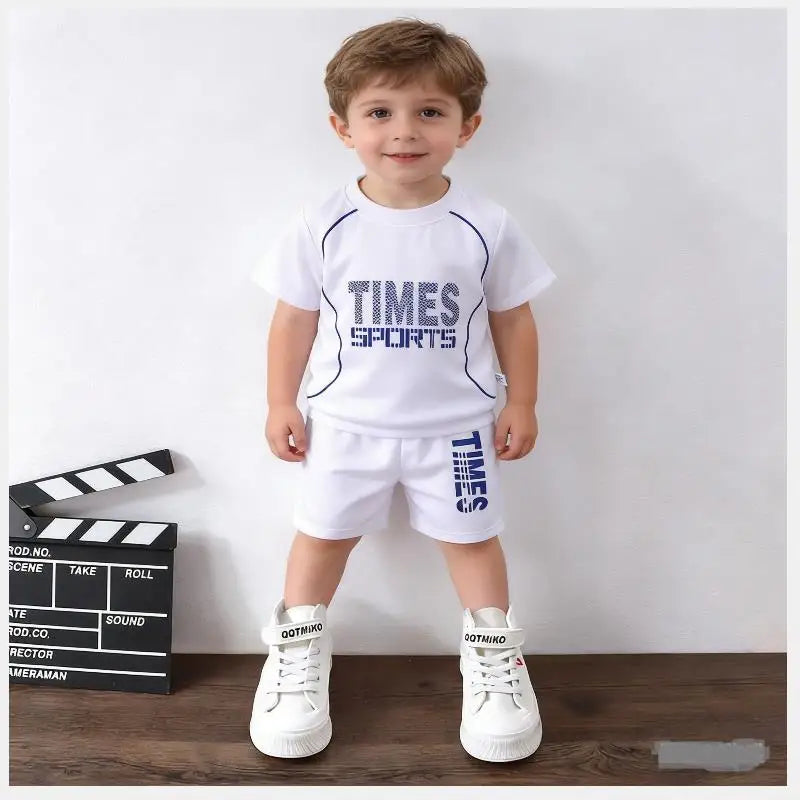 Boys' Korean Letter Print Sports Set