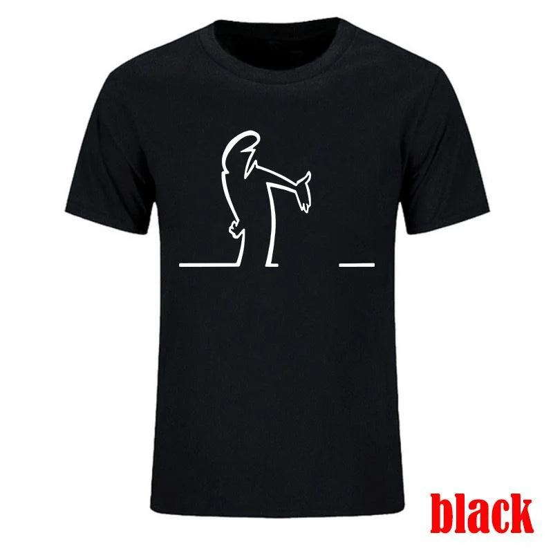 DOUSE Men's La Linea Comic Graphic Tee – Cotton Funny Print Short Sleeve