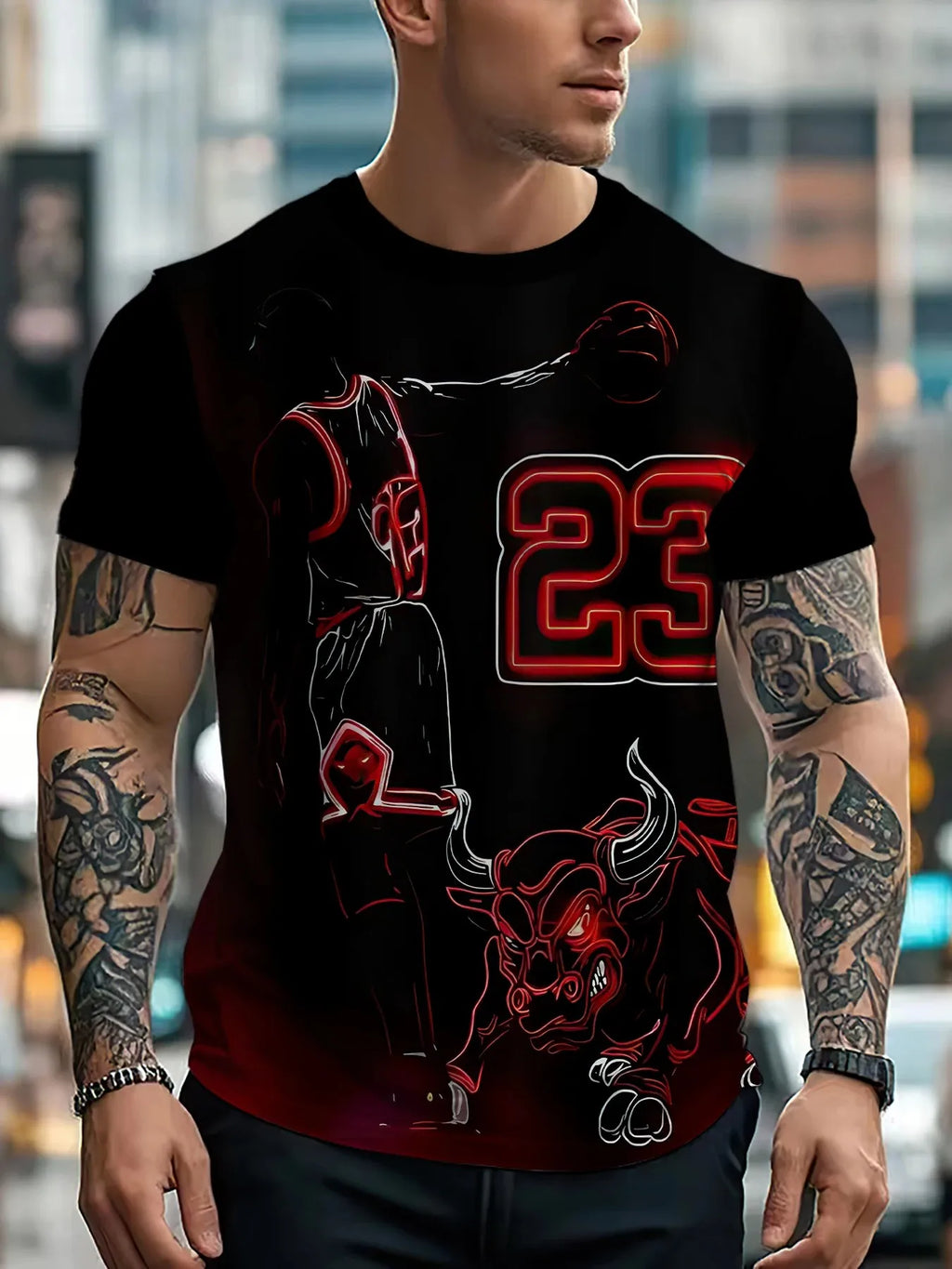 Men's 3D Digital Print Casual T-Shirt