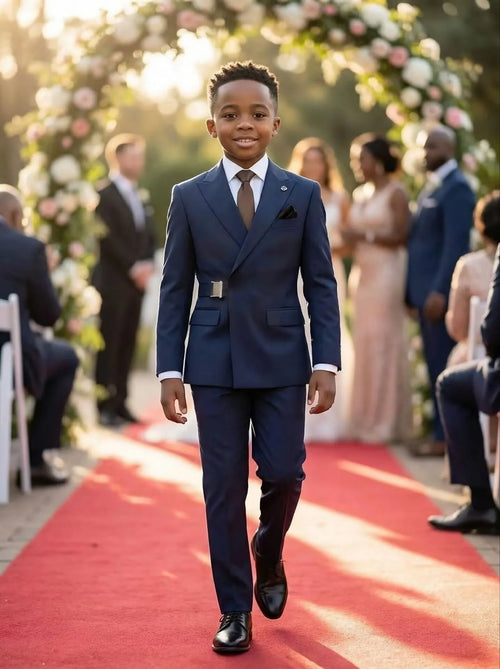 Boys' Double-Breasted Formal Suit Set