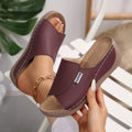 Women's Open-Toe Wedge Buckle Sandals