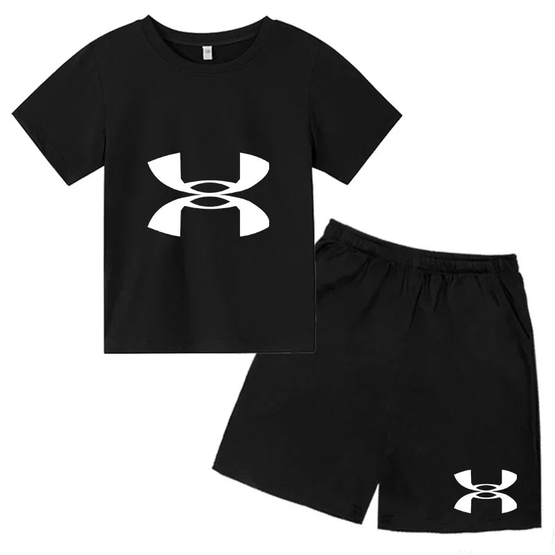 Boys' 3D Print T-Shirt & Shorts Sports Set