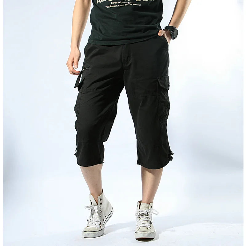 DOUSE Men's Multi-Pocket Cargo Shorts – Military Tactical Cotton Capri Pants
